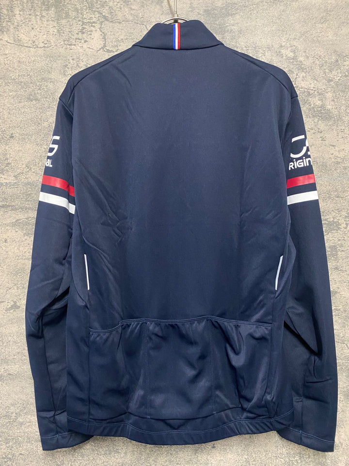 JG707 ルコックスポルティフ le coq sportif 長袖 サイクルジャージ 濃紺 赤 L 裏起毛