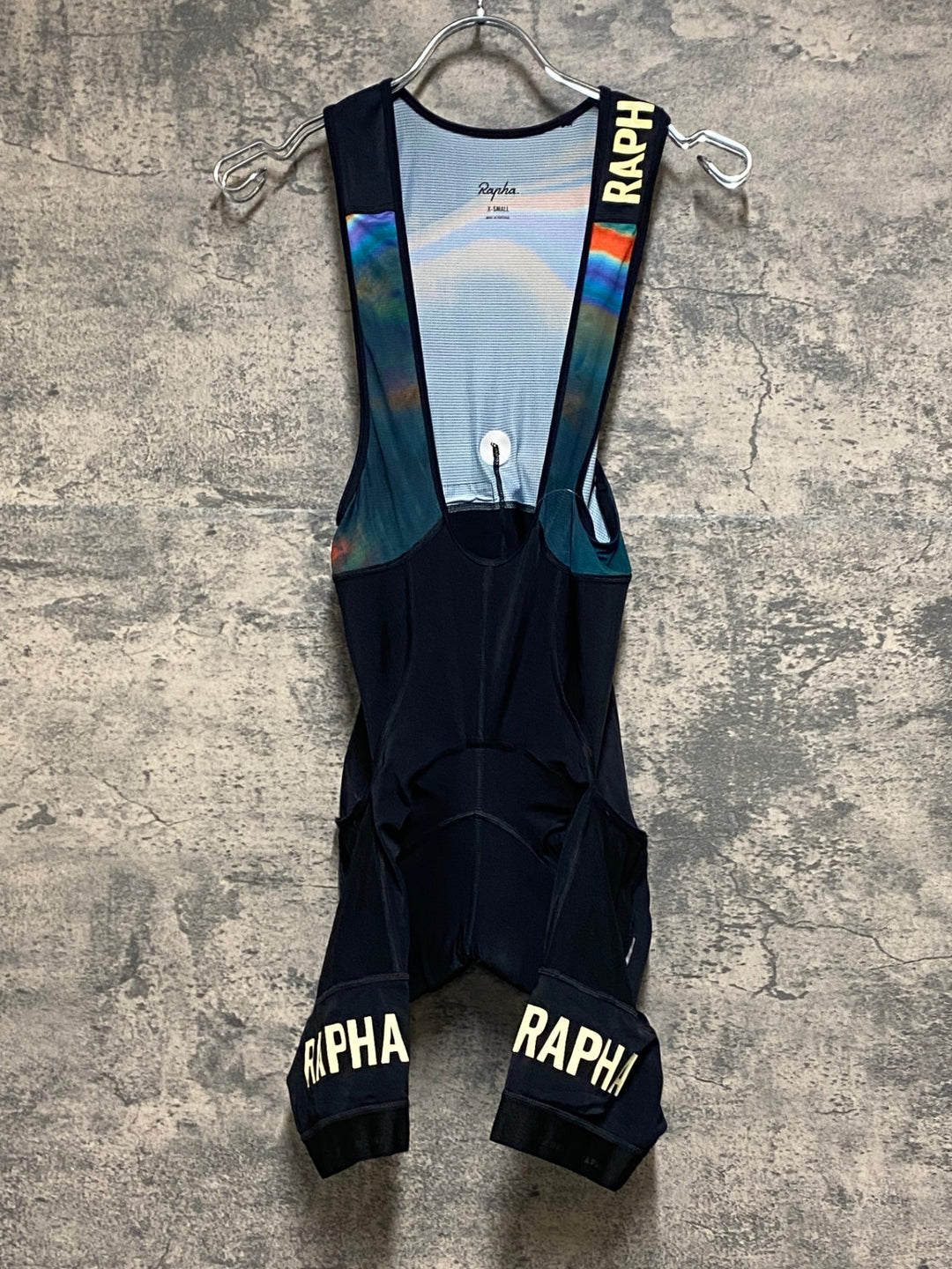 KN953 ラファ Rapha ATHLETES CARGO PRO TEAM BIB SHORTS ビブショーツ 黒緑 XS ※一部ゴム切れ