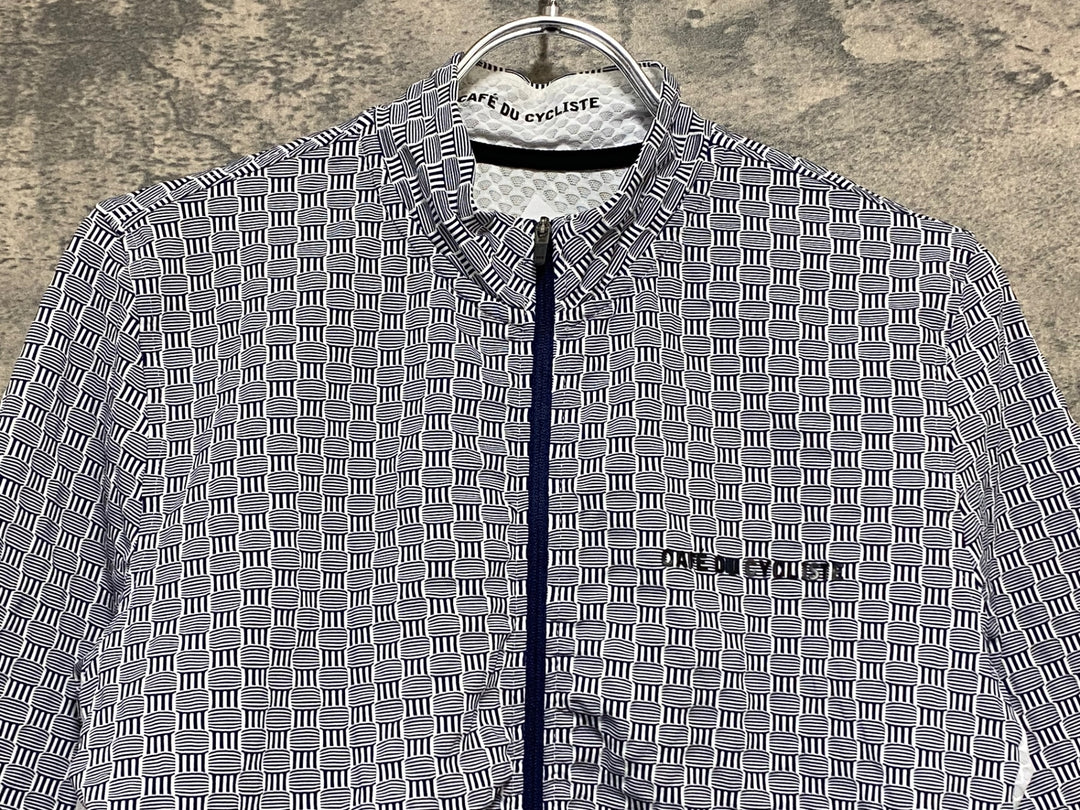 KR589 カフェドシクリステ Cafe du Cycliste FRANCINE Man 半袖 サイクルジャージ 紺白 L