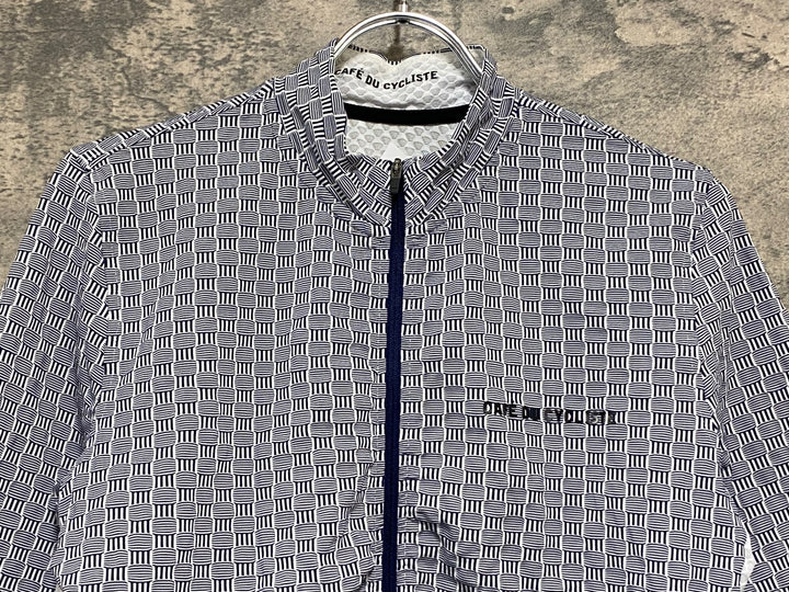 KR589 カフェドシクリステ Cafe du Cycliste FRANCINE Man 半袖 サイクルジャージ 紺白 L