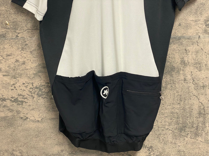 JW291 アソス ASSOS S5.MILLE 半袖 サイクルジャージ 白/黒 L ※ほつれあり