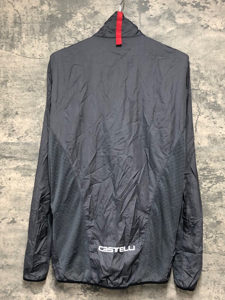 KA349 カステリ CASTELLI 長袖 サイクルジャケット グレー L 裏起毛