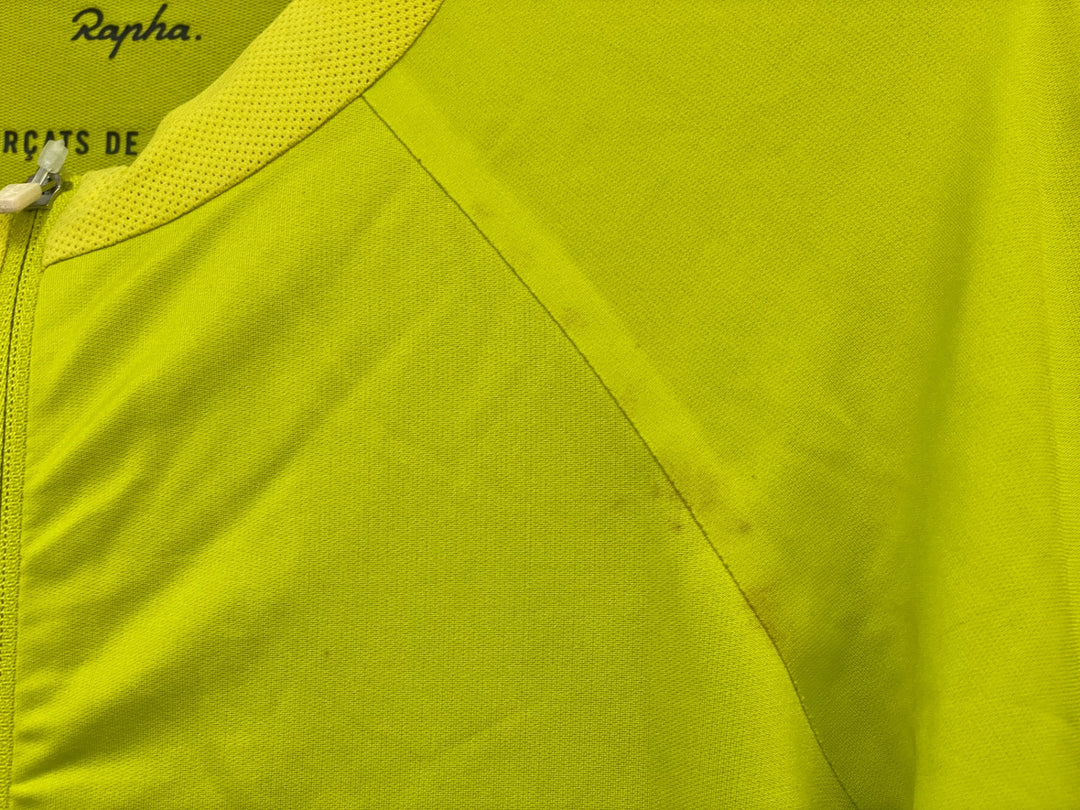 JM830 ラファ Rapha PRO TEAM JERSEY 半袖 サイクルジャージ ネオンイエロー S ※汚れ