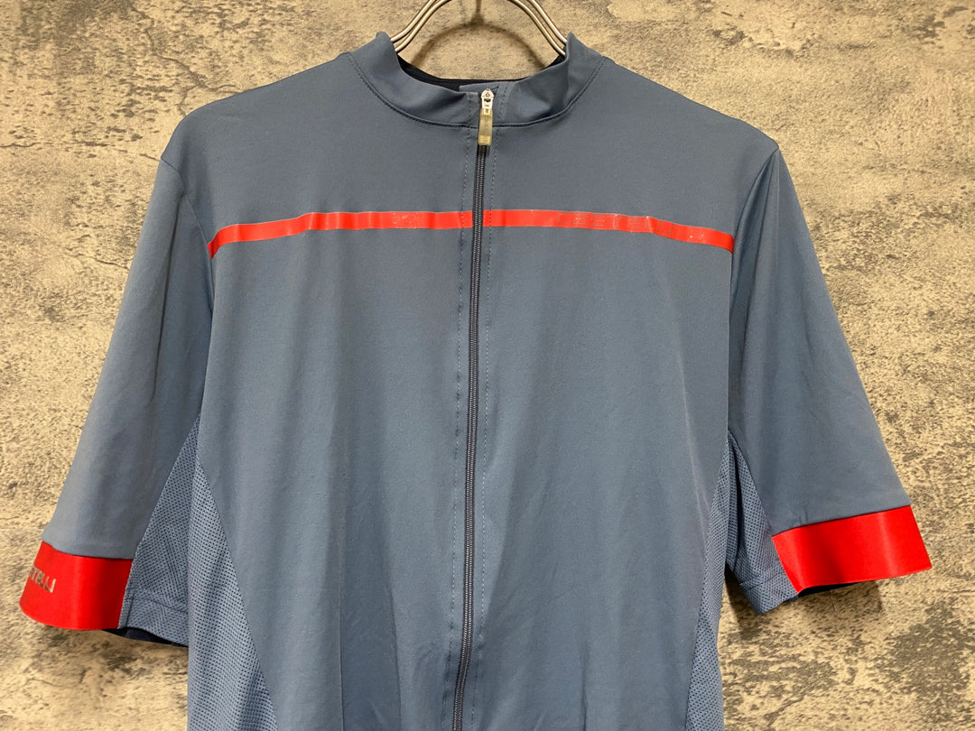 KB217 カステリ CASTELLI 半袖 サイクルジャージ グレー XL