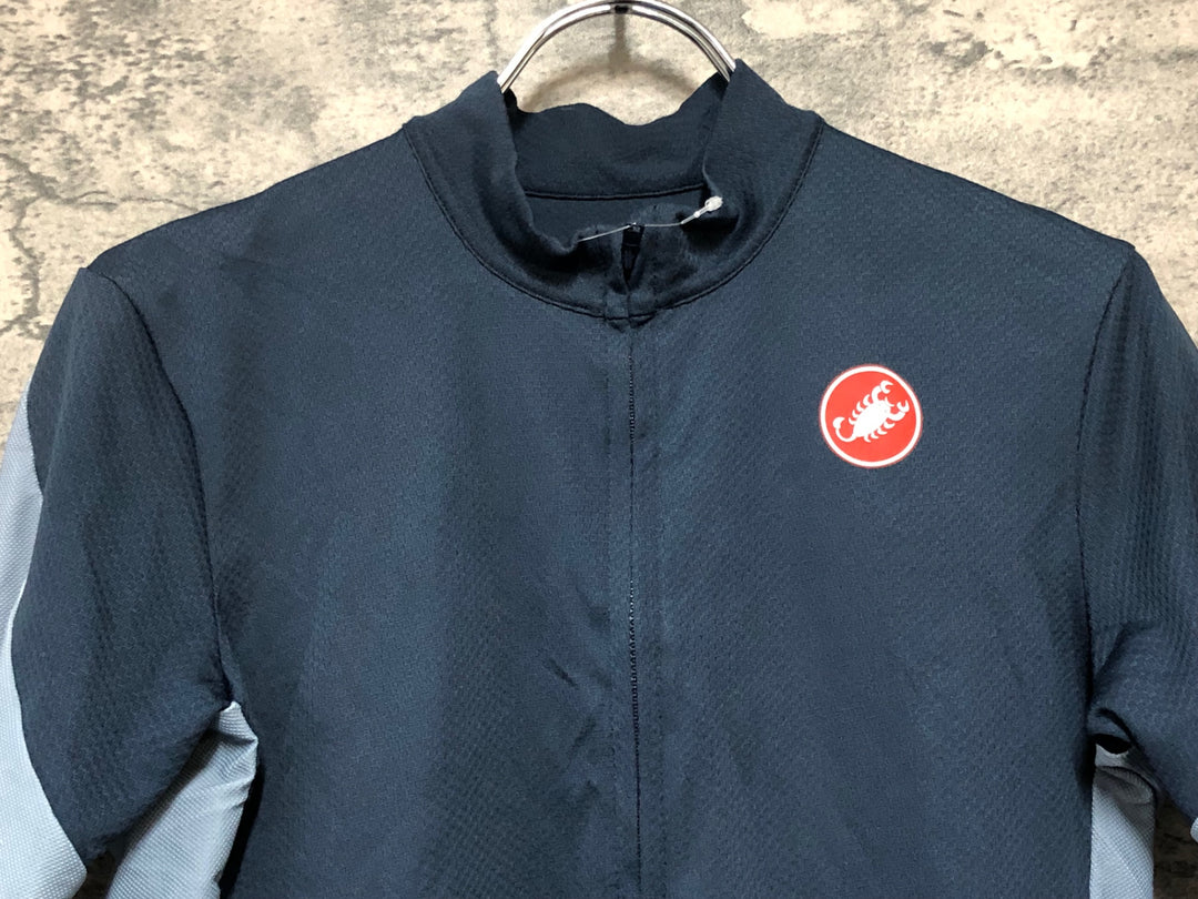 KD432 カステリ CASTELLI 半袖 サイクルジャージ 紺 M
