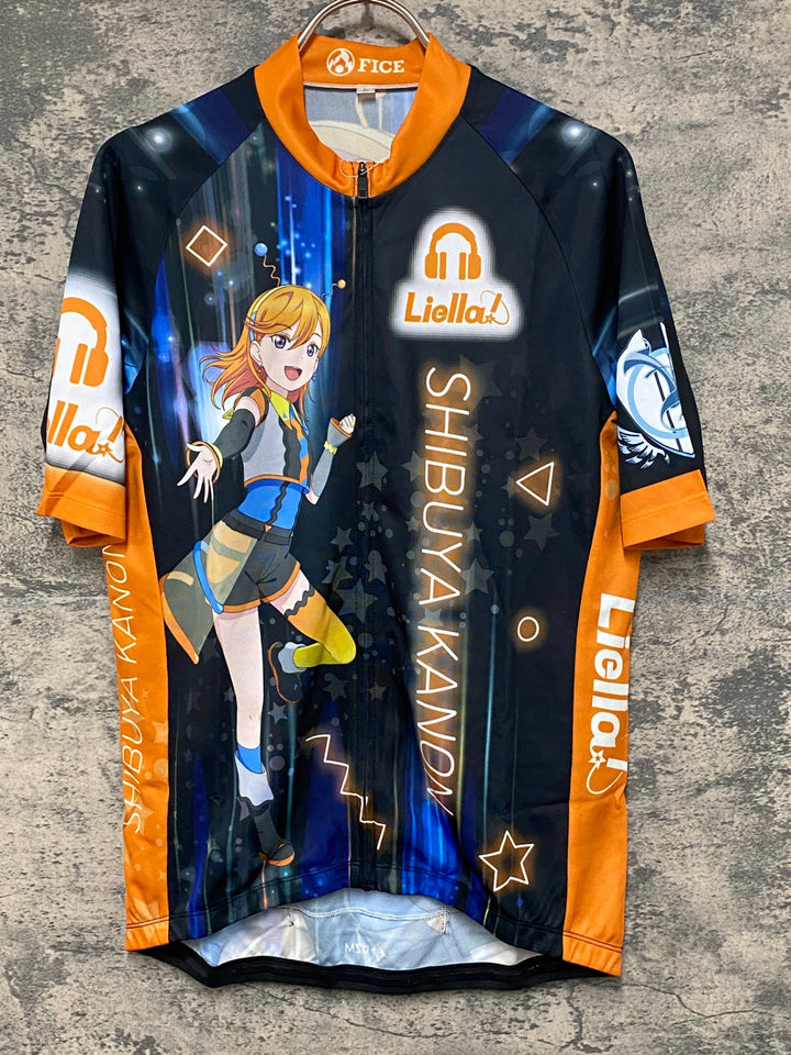 KG894 ファイス FICE 半袖 サイクルジャージ 黒 ピンク L ラブライブ! スーパースター!! 2023 澁谷かのん Ver.