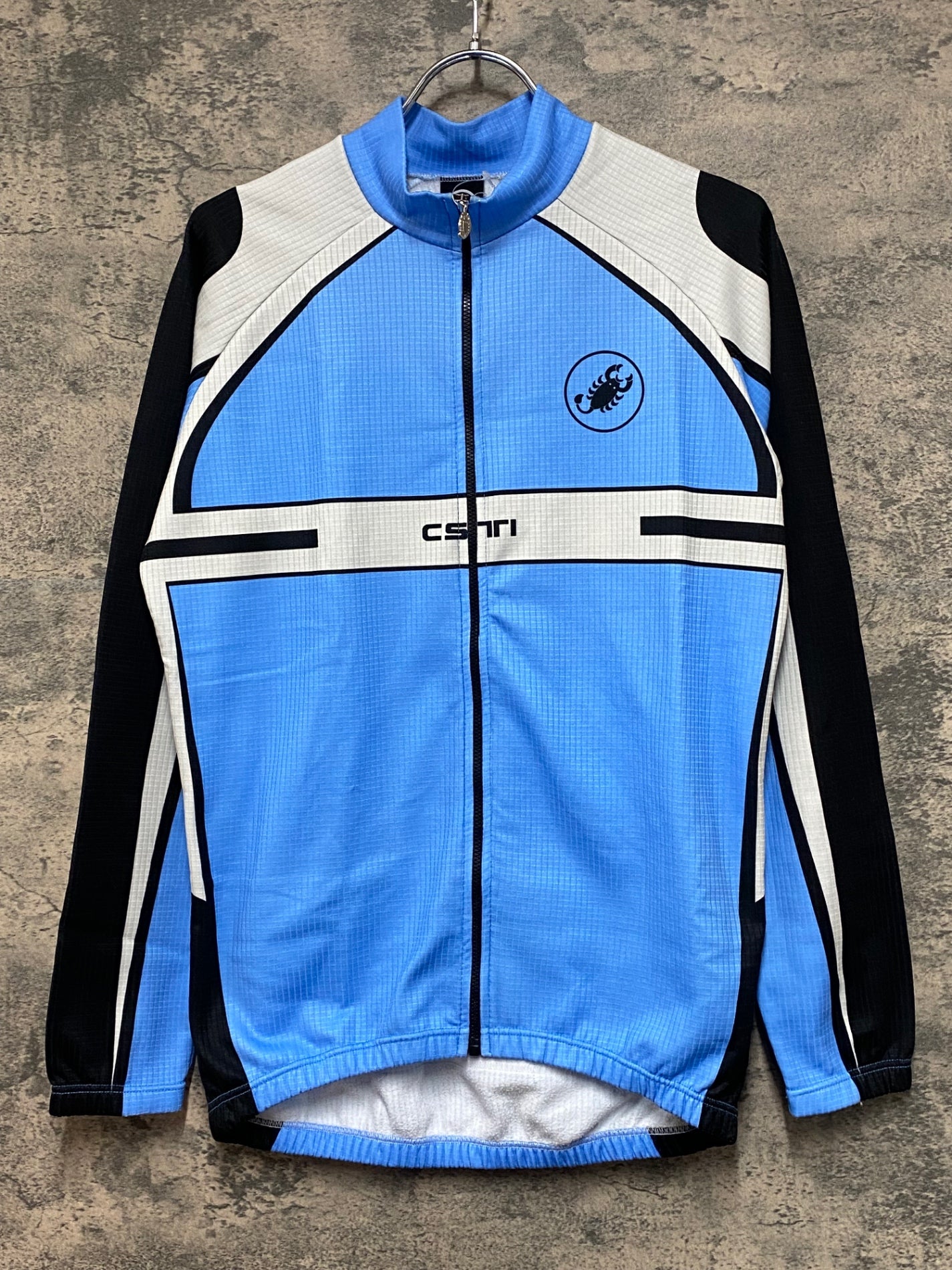 KE535 カステリ Castelli 長袖 サイクルジャージ 水 白 M 裏起毛