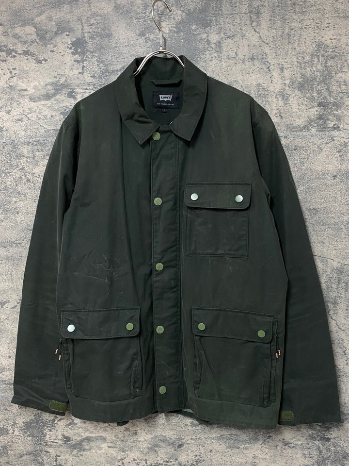 KB037 リーバイス Levi's 長袖 オイルドジャケット カーキ M ※擦れ