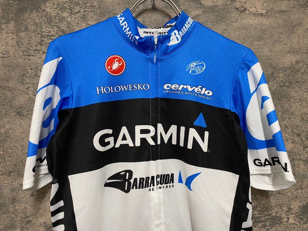JN275 カステリ CASTELLI ロッソコルサ ROSSO CORSA 半袖 サイクルジャージ L GARMIN