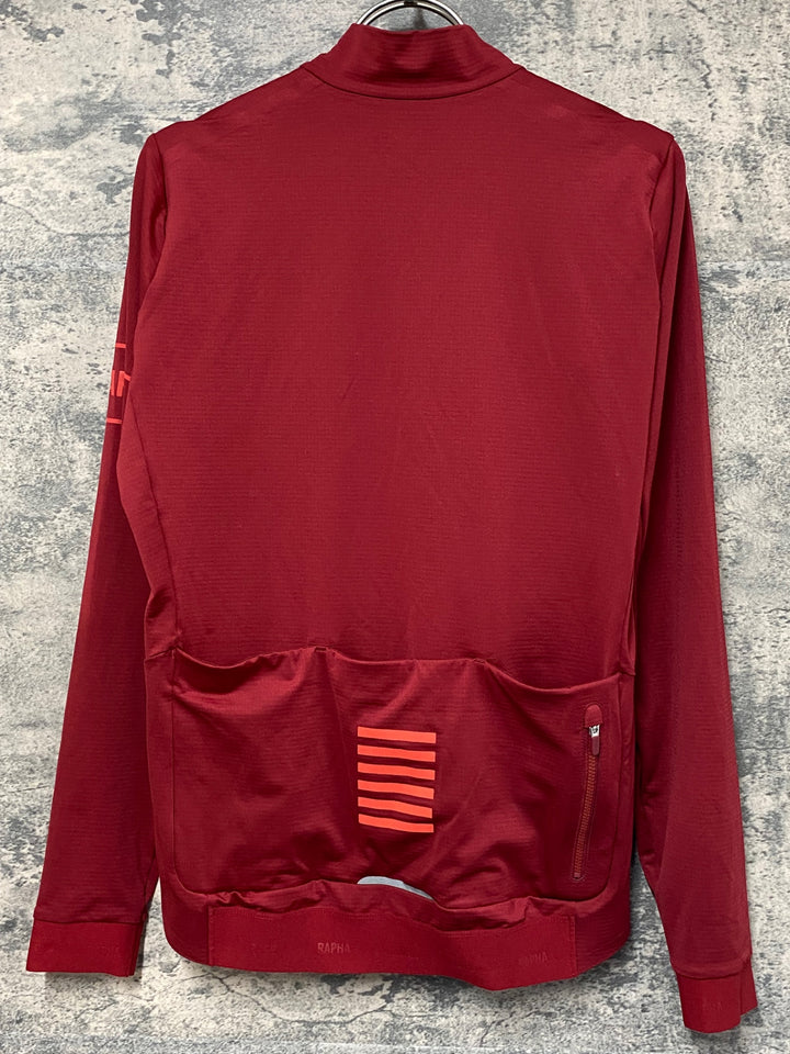 JZ591 ラファ Rapha PRO TEAM LONG SLEEVE THERMAL JERSEY 長袖 サイクルジャージ 赤 M