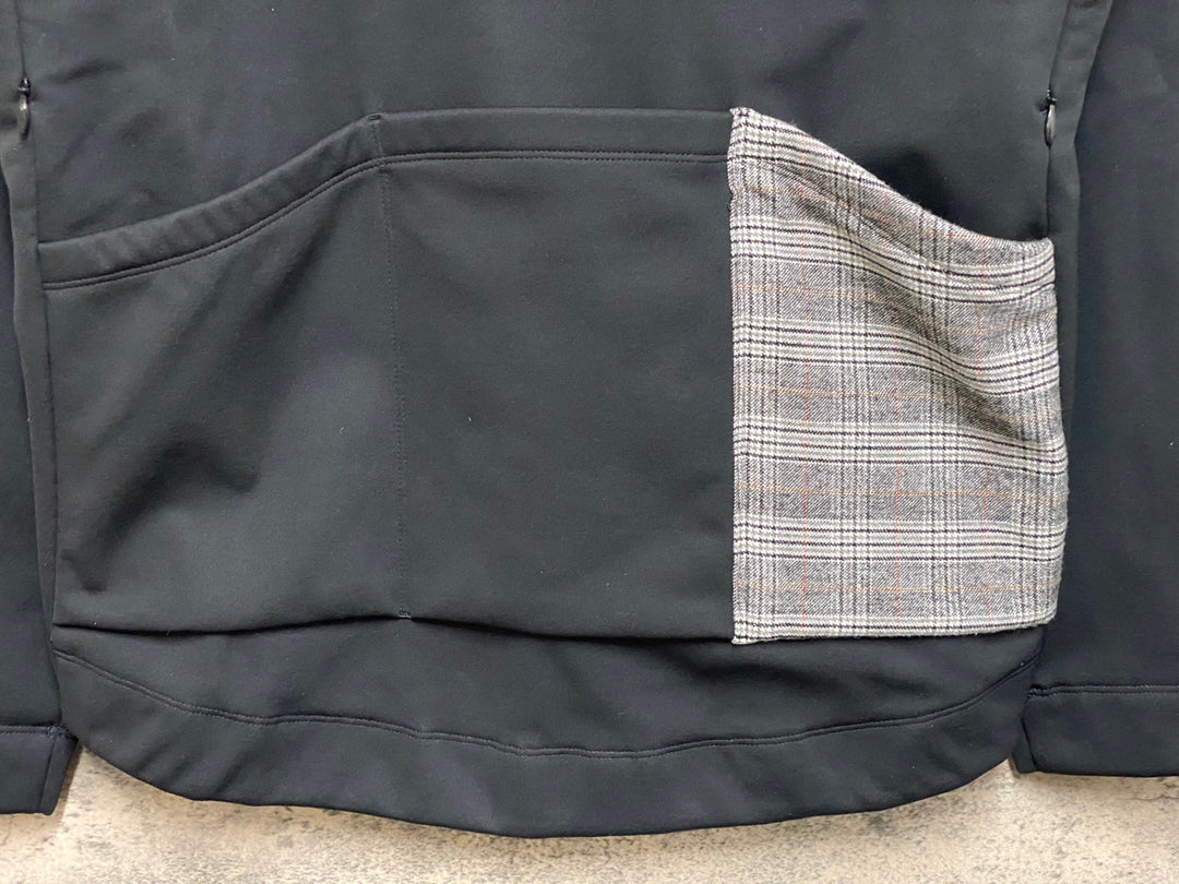 JP582 カペルミュール KAPELMUUR 長袖 サイクルジャケット 黒 グレー ツイード L 裏起毛