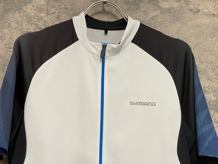 JO068 シマノ SHIMANO 半袖 サイクルジャージ 白 黒 L