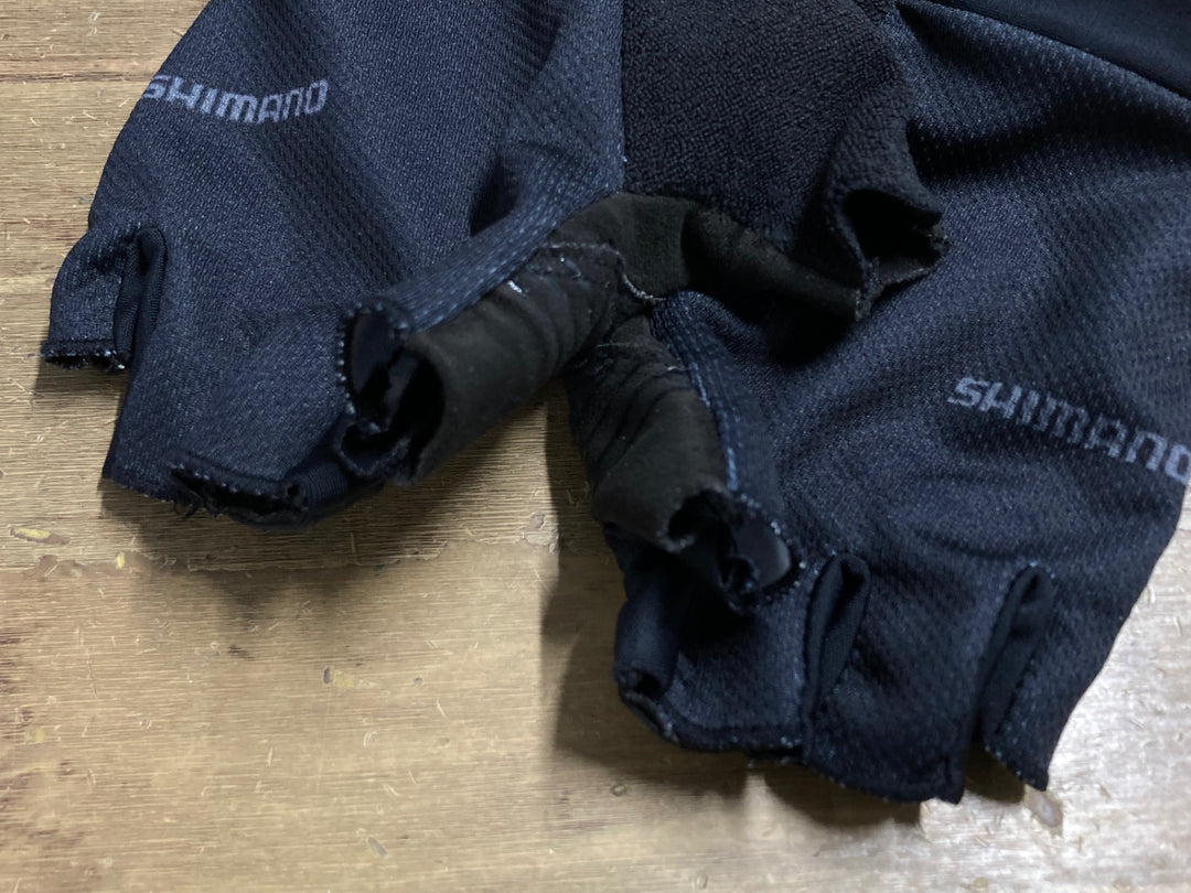 KC182 シマノ SHIMANO 指切りグローブ 黒 S