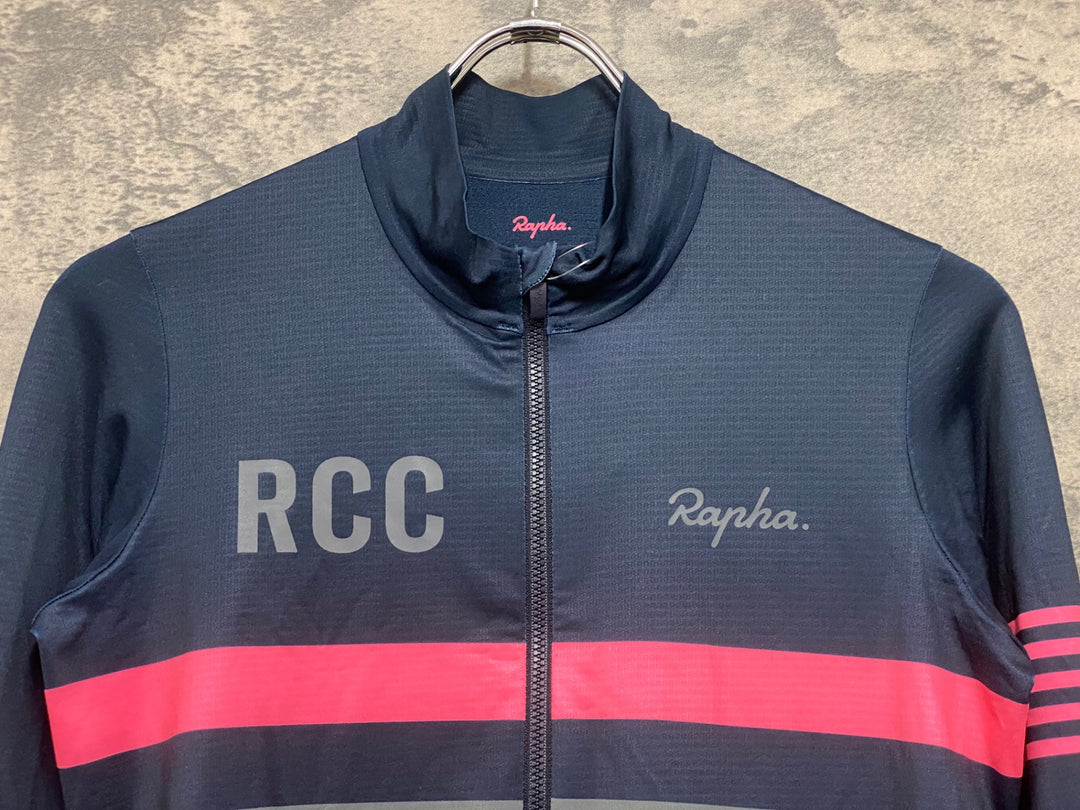 JZ975 ラファ Rapha RCC PRO TEAM LONG SLEEVE JERSEY 長袖 サイクルジャージ ネイビー S