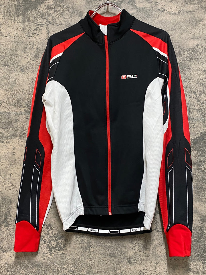JN201 バイシクルライン Bicycle Line 長袖 サイクルジャージ 黒白赤 S 裏起毛