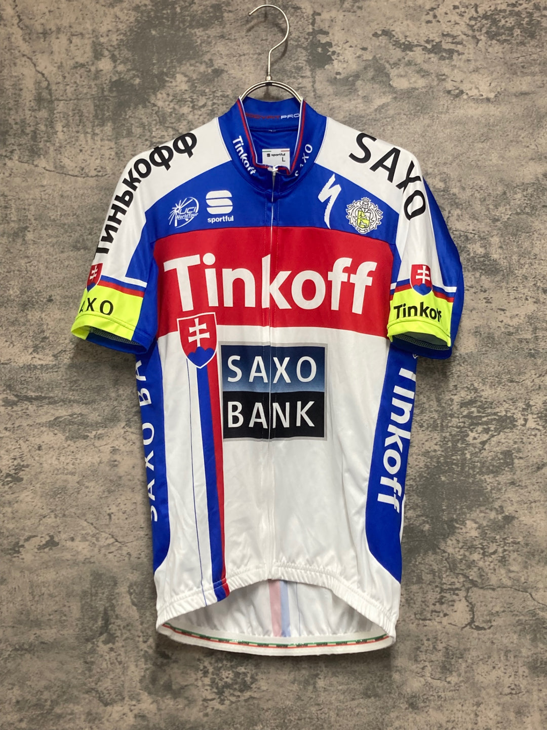 KJ861 スポーツフル sportful 半袖 サイクルジャージ 青白 L SAXO BANK TINKOFF