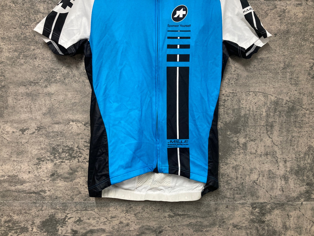 JQ943 アソス ASSOS SS.MILLE 半袖 サイクルジャージ 白 水色 M