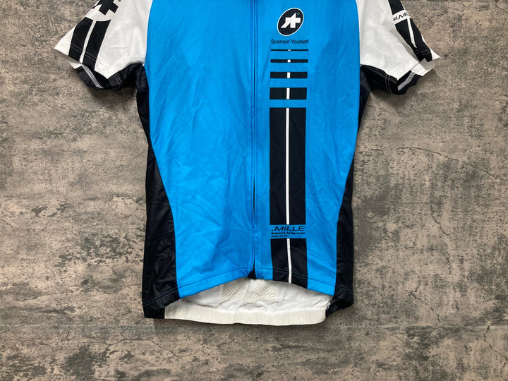 JQ943 アソス ASSOS SS.MILLE 半袖 サイクルジャージ 白 水色 M