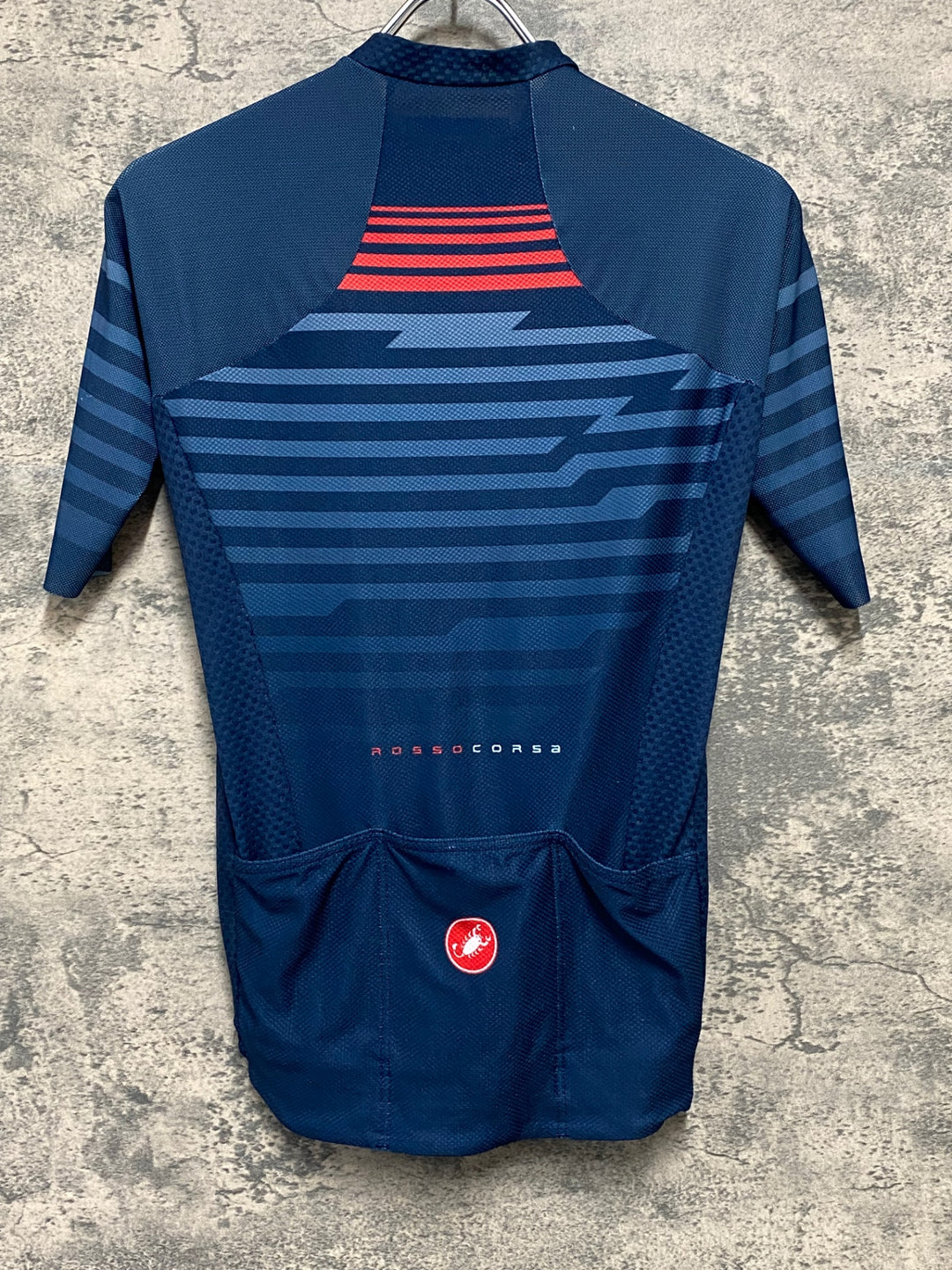 JS957 カステリ CASTELLI ROSSOCORSA 半袖 サイクルジャージ 紺 S
