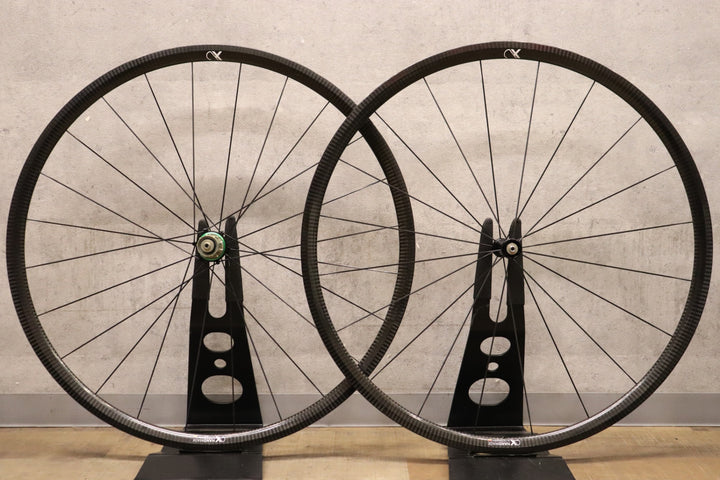 【前後セット約790g】 AX-ライトネス AX-LIGHTNESS ウルトラ ULTRA 25T カーボン チューブラー ホイールセット シマノ12/11S 【さいたま浦和店】