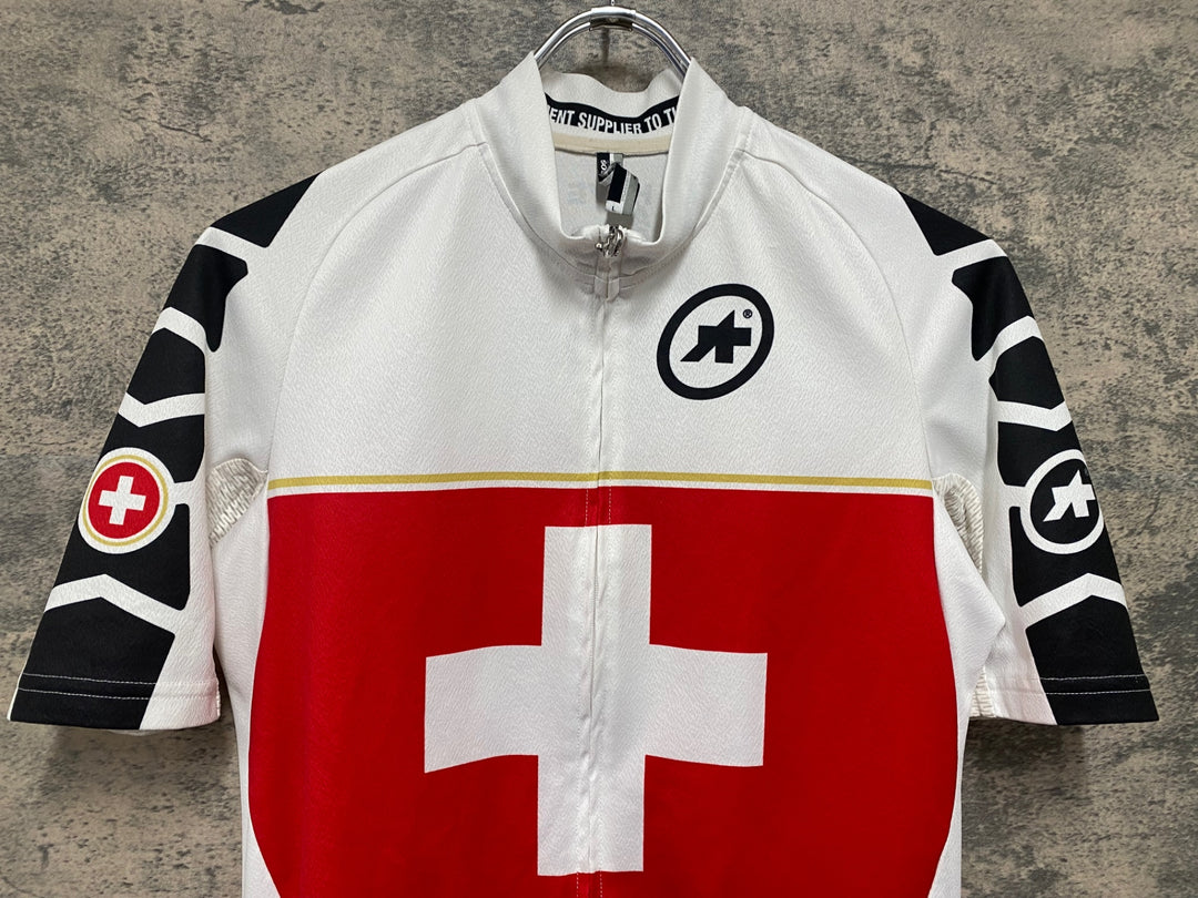 JU441 アソス ASSOS 半袖 サイクルジャージ SWISSカラー M 白赤