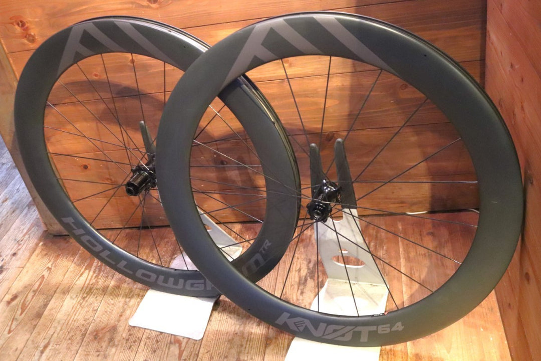 キャノンデール CANNONDALE ホログラム HOLLOWGRAM KNOT64 カーボン チューブレス ディスクブレーキ ホイールセット シマノ12/11S ワイドリム 21C 【東京南麻布店】