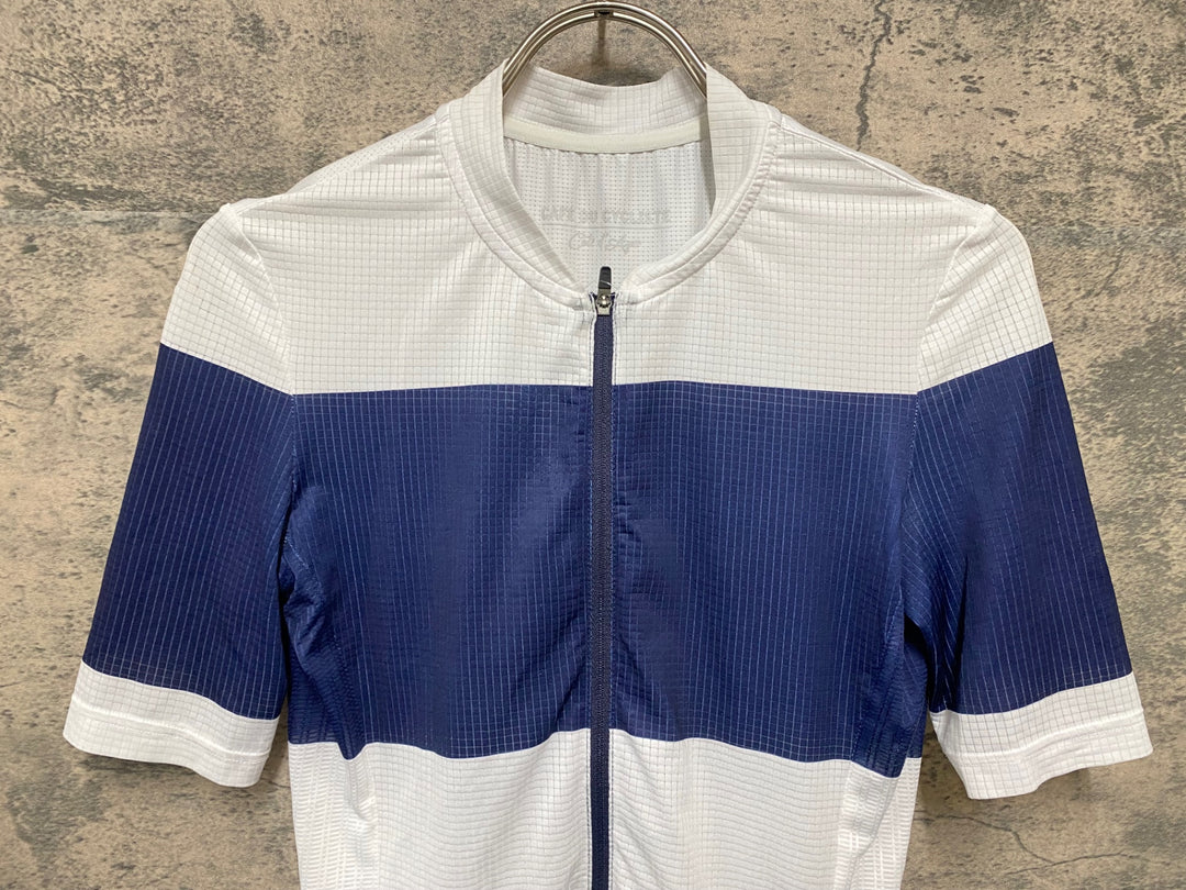 KA840 カフェドシクリステ CAFE DU CYCLISTE ANGELE WOMAN 半袖 サイクルジャージ 白ネイビー Sサイズ