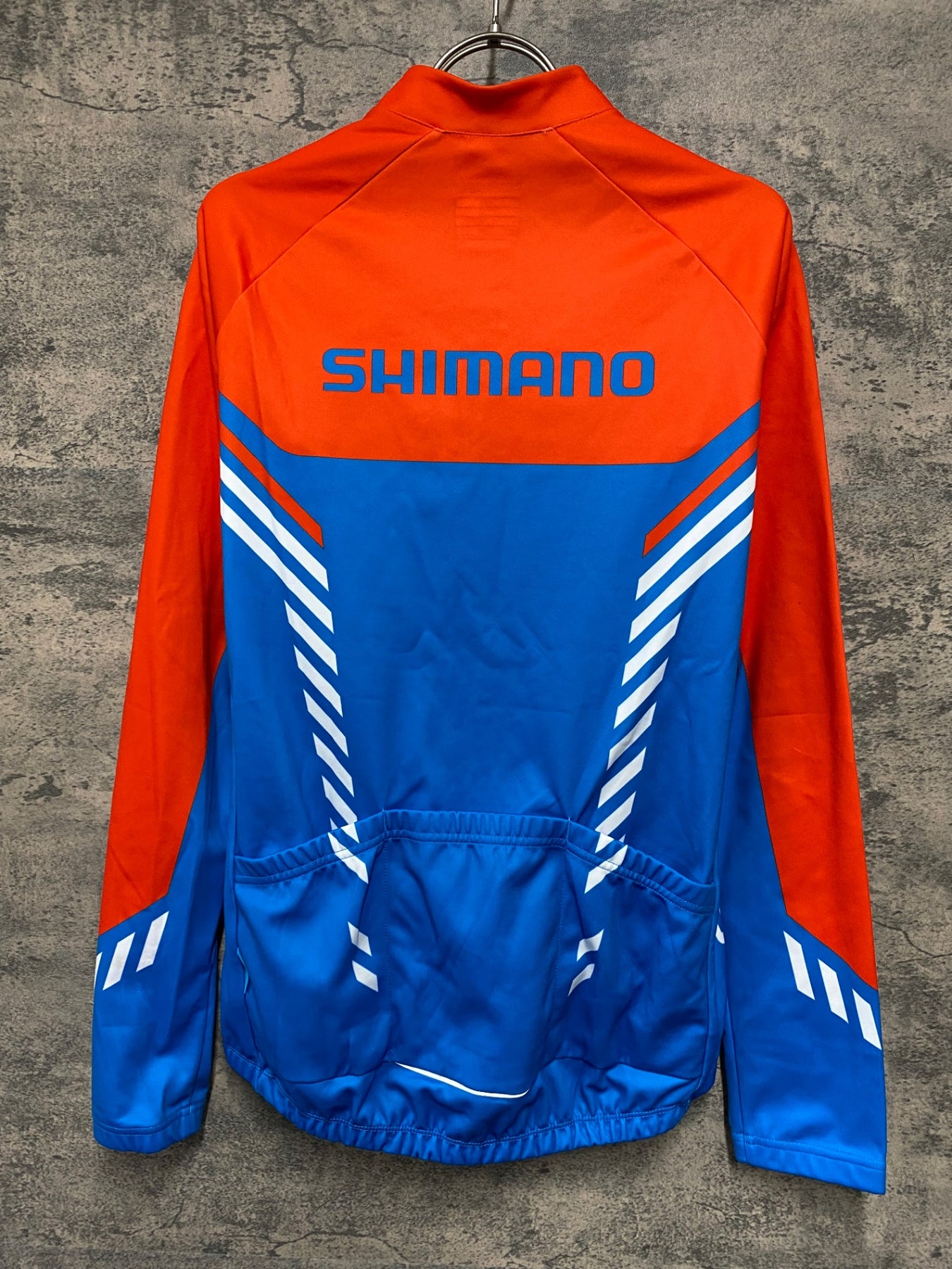 【状態良好☆】SHIMANO　サイクルジャージ　上下セット♪　送料無料！ JH911 シマノ SHIMANO 長袖 サイクルジャージ 裏起毛 水色 オレンジ L