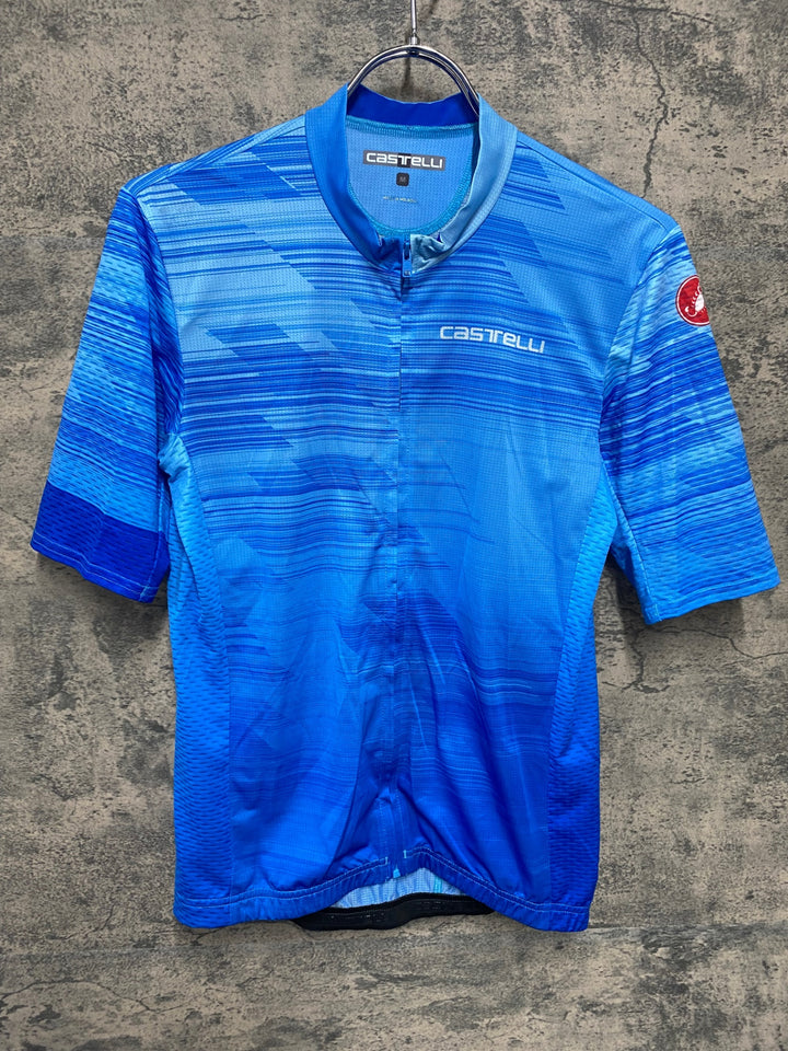 JQ890 カステリ CASTELLI ロッソコルサ ROSSOCORSA 半袖 サイクルジャージ 水色 L