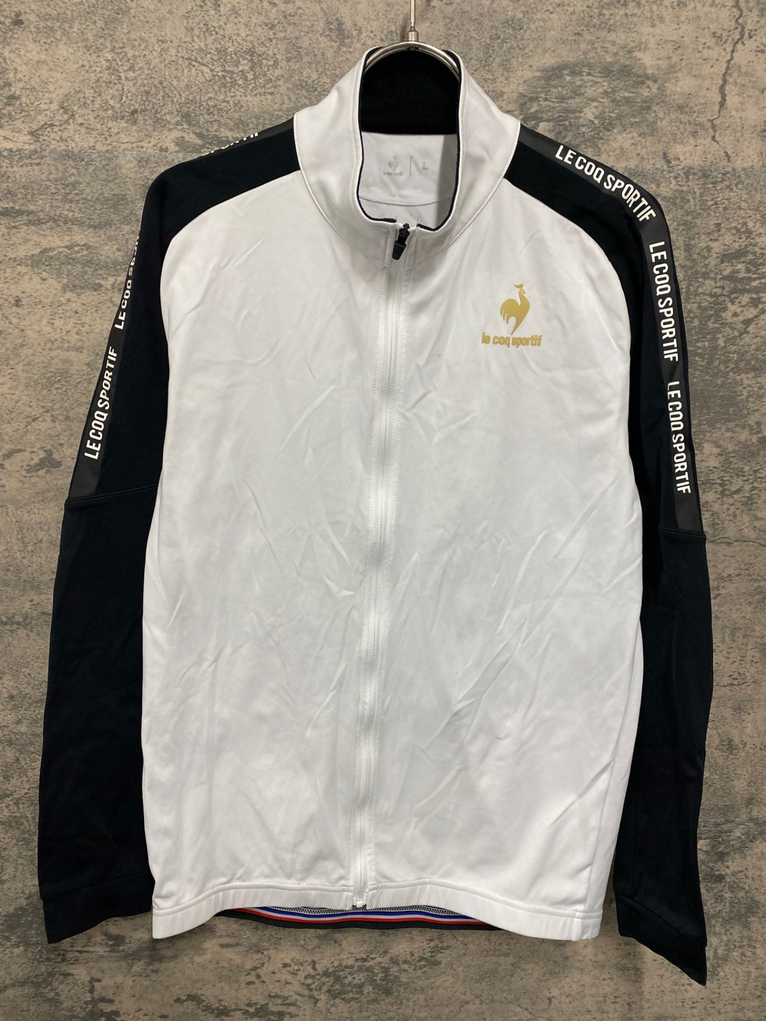 JU343 ルコックスポルティフ le coq sportif 長袖サイクルジャージ Lサイズ 白
