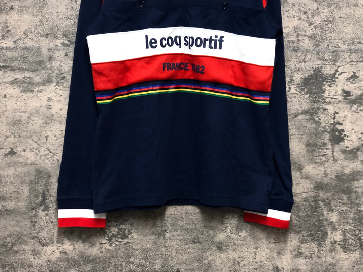 KJ360 ルコックスポルティフ le coq sportif 長袖 サイクルジャージ 紺 L