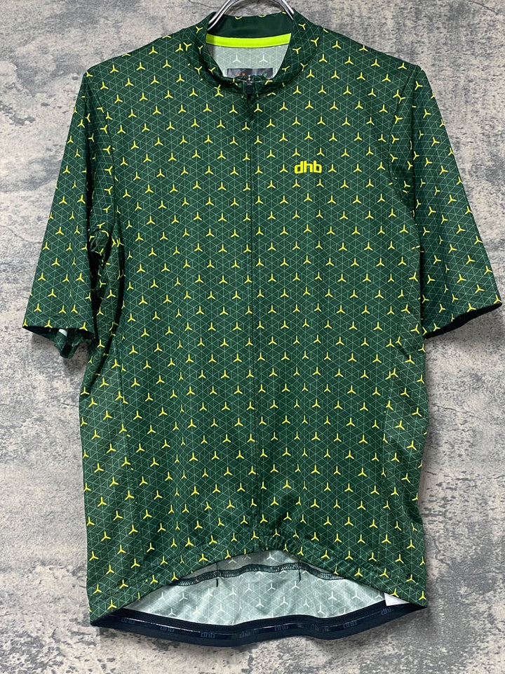 KJ091 dhb BLOK 半袖 サイクルジャージ 緑 L MAN