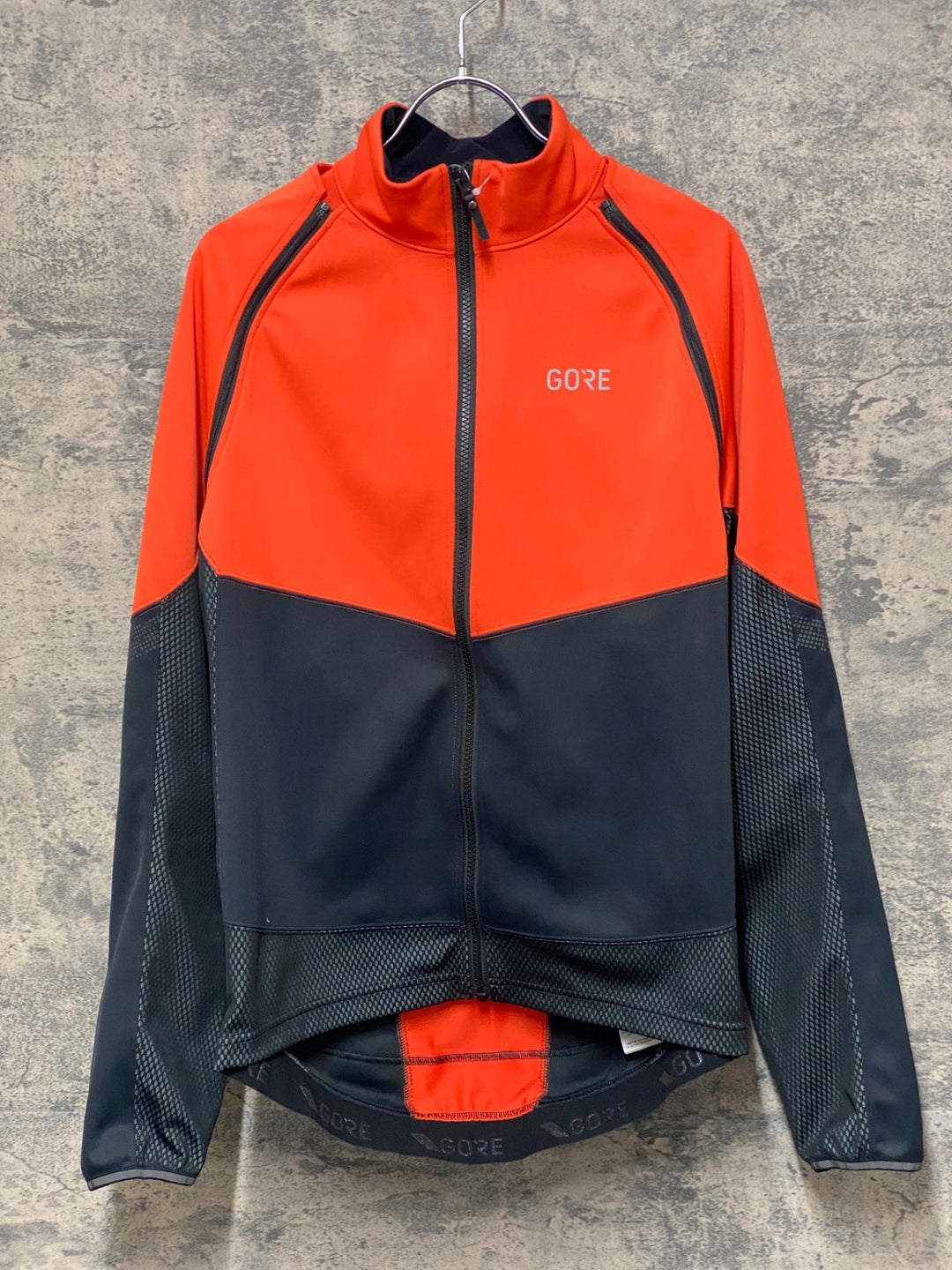 JQ796 ゴア GORE 長袖 サイクルジャケット オレンジ 黒 EU-Lサイズ GORE-TEX INFINIUM