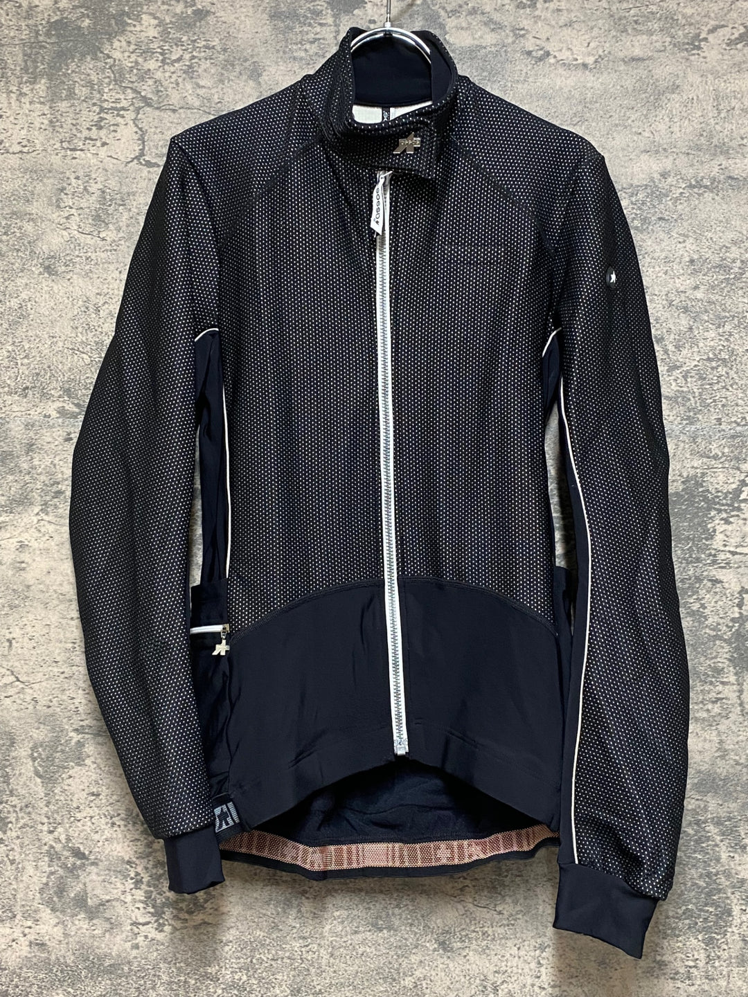 JQ217 アソス assos AIR BLOCK 851 長袖サイクルジャケット 黒 M 裏起毛 ほつれあり