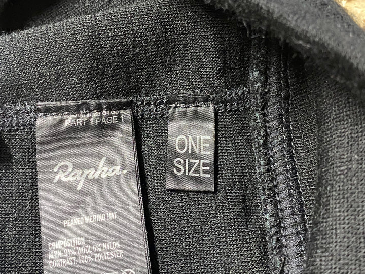 JZ112 ラファ Rapha PEAKED MERINO HAT サイクルキャップ 黒 ONE SIZE