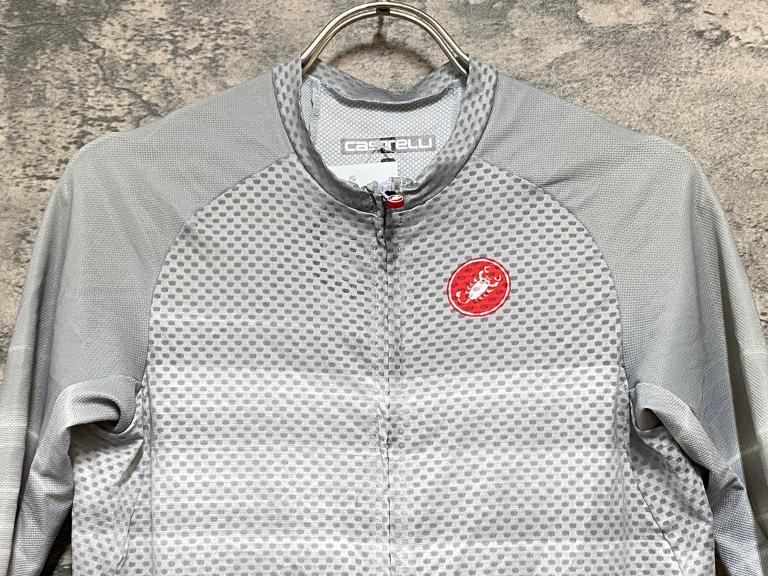 KB693 カステリ CASTELLI ROSSO CORSA 半袖 サイクルジャージ グレー白 M