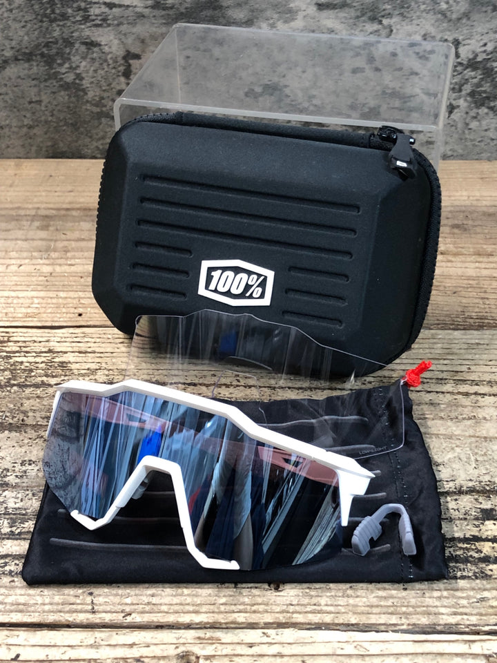 JU702 100％ SPEEDCRAFT サングラス 白 HiPERレンズ LOW-LIGHTレンズ付属