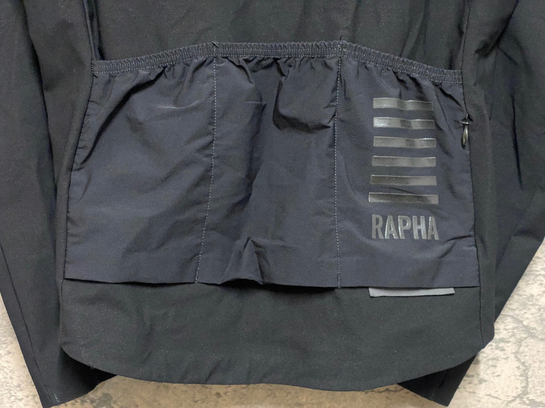 KE081 ラファ Rapha PRO TEAM LONG SLEEVE SHADOW JERSEY 長袖 サイクルジャージ 黒 S 裏起毛 ※擦れ,一部劣化