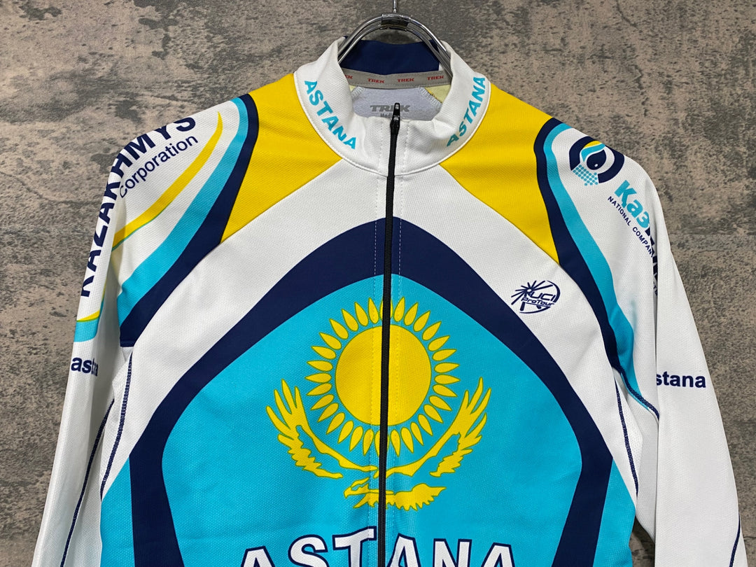 JG896 トレック TREK 長袖 サイクルジャージ 白青 M 裏起毛 ASTANA