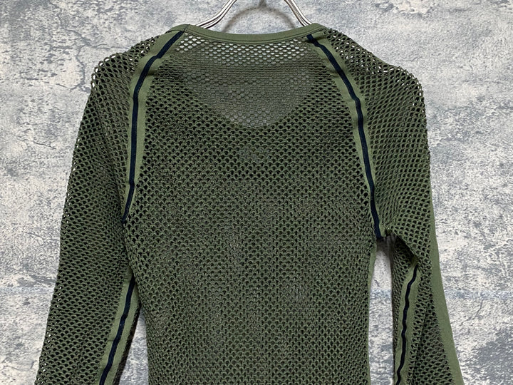 KF214 ミレ MILLET 長袖 メッシュ ベースレイヤー オリーブ S-M