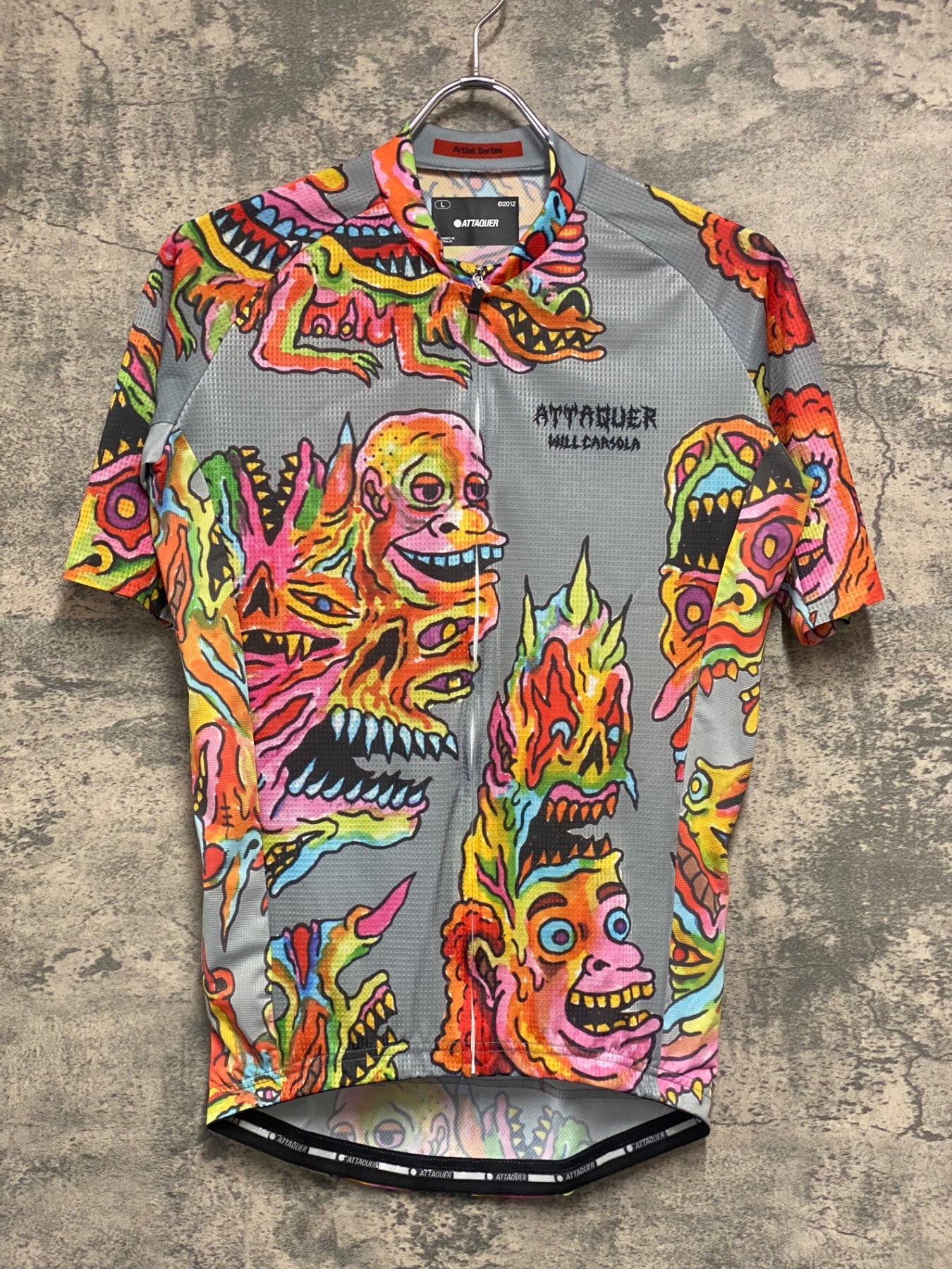 JI066 アタッカー ATTAQUER Artist 半袖 サイクルジャージ グレー 総柄