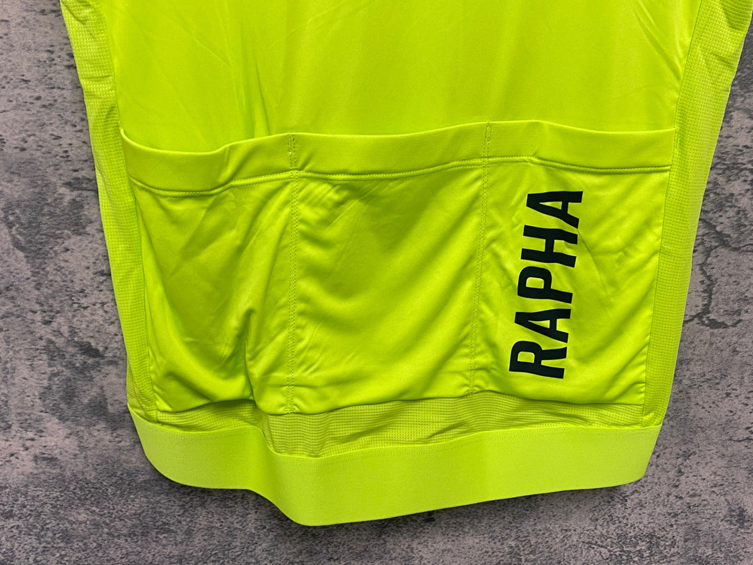 JW153 ラファ RAPHA PROTEAM TRAINING JERSEY 半袖 サイクルジャージ Mサイズ 黄緑 蛍光