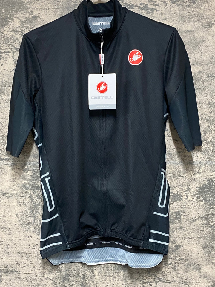 KH466 カステリ CASTELLI 半袖 サイクルジャージ 黒 M