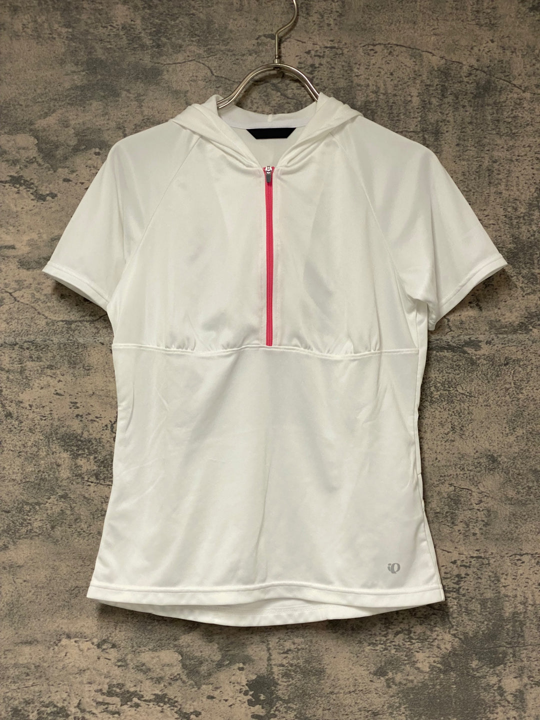 KK647 パールイズミ PEARL iZUMi 半袖 サイクルジャージ ハーフジップ 白 フード付き M レディース