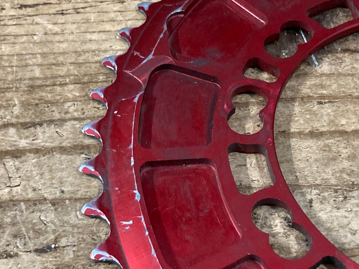 KP729 ローター ROTOR Q-RINGS チェーンリング セット赤 50/34T 110BCD 11s 5H