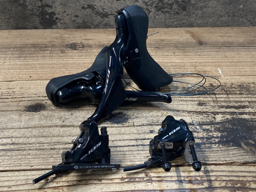 KE828 シマノ SHIMANO 105 ST-R7025 / BR-R7070 STIレバー+油圧ディスクブレーキキャリパーセット 2×11S 黒