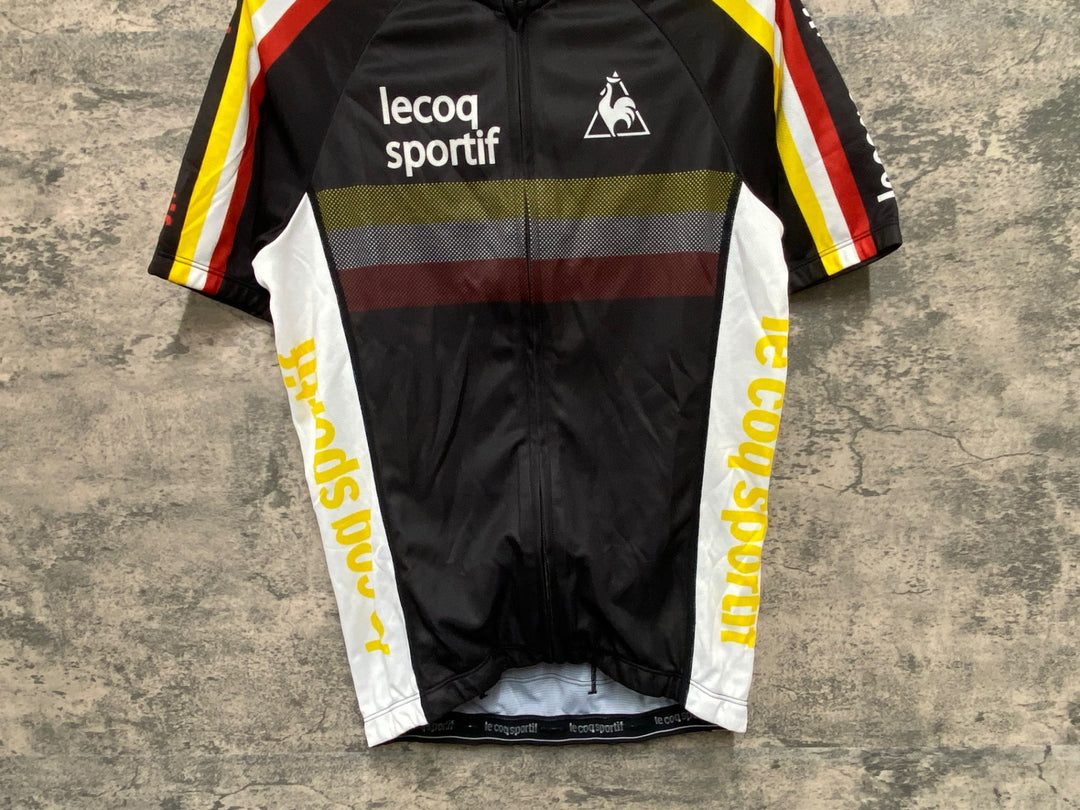 JI951 ルコックスポルティフ le coq sportif 半袖 サイクルジャージ 黒 白 M