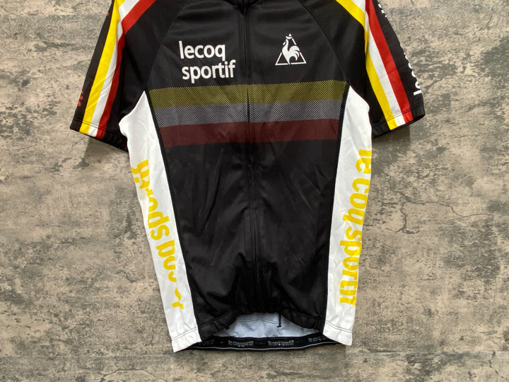 JI951 ルコックスポルティフ le coq sportif 半袖 サイクルジャージ 黒 白 M