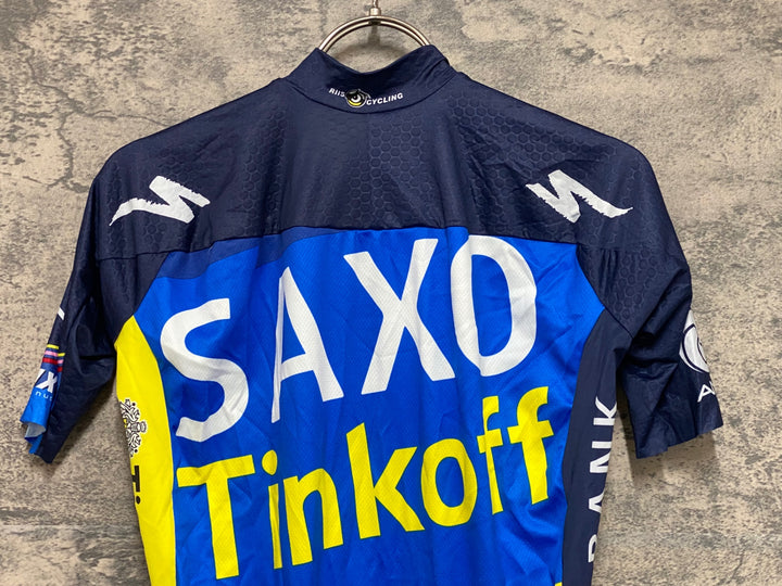 KF185 スポーツフル sportful 半袖 サイクルジャージ ネイビー 黄 M SAXO Tinkoff