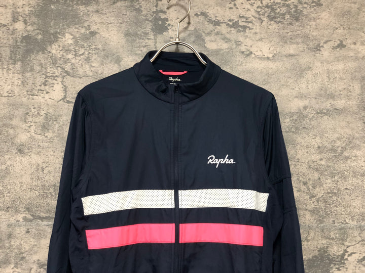 KK082 ラファ RAPHA LONG SLEEVE BREVET WINDBLOCK JERSEY 長袖 サイクルジャージ 濃紺 M